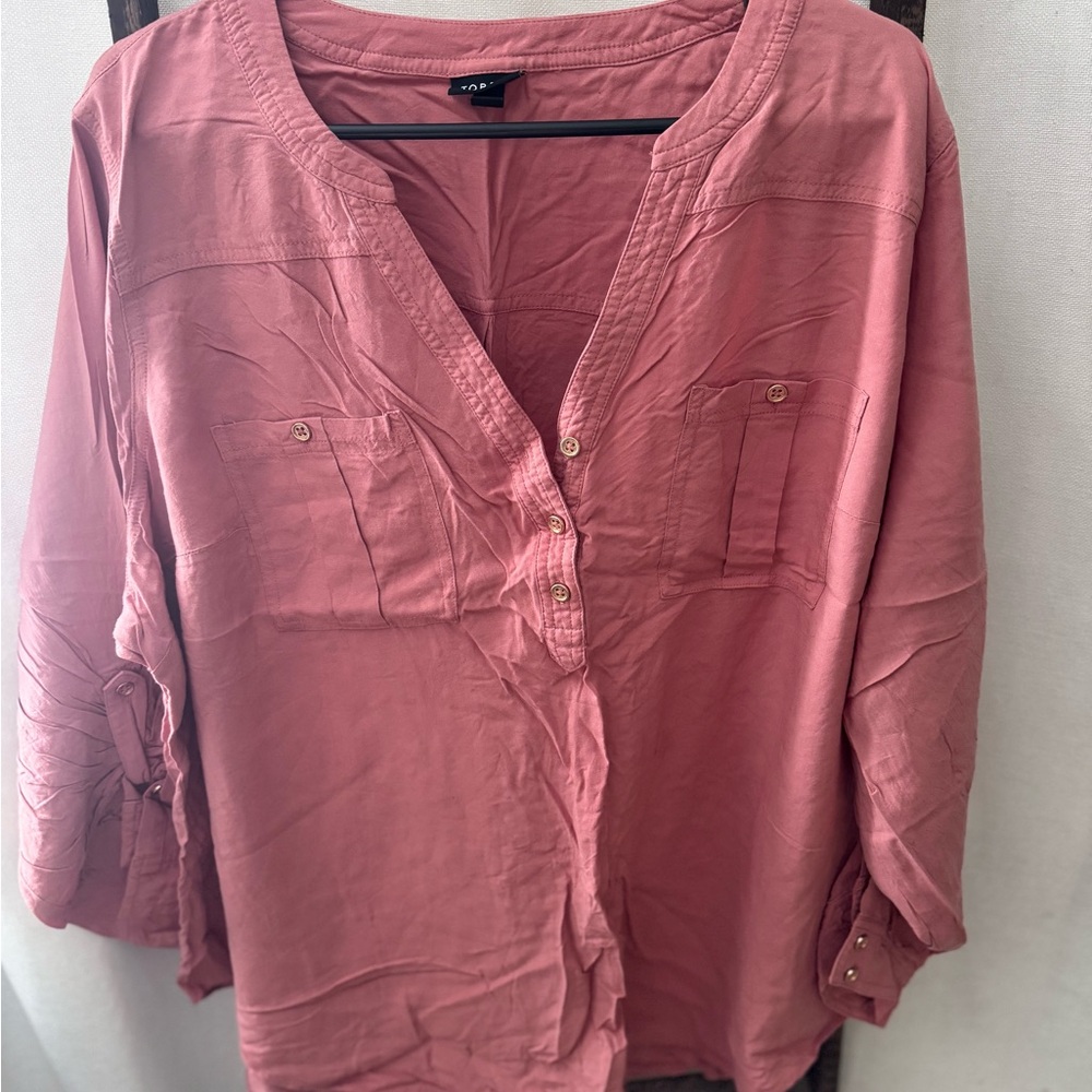 Torrid Dusty Rose Button-Down Shirt